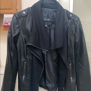 Faux fur leather jacket